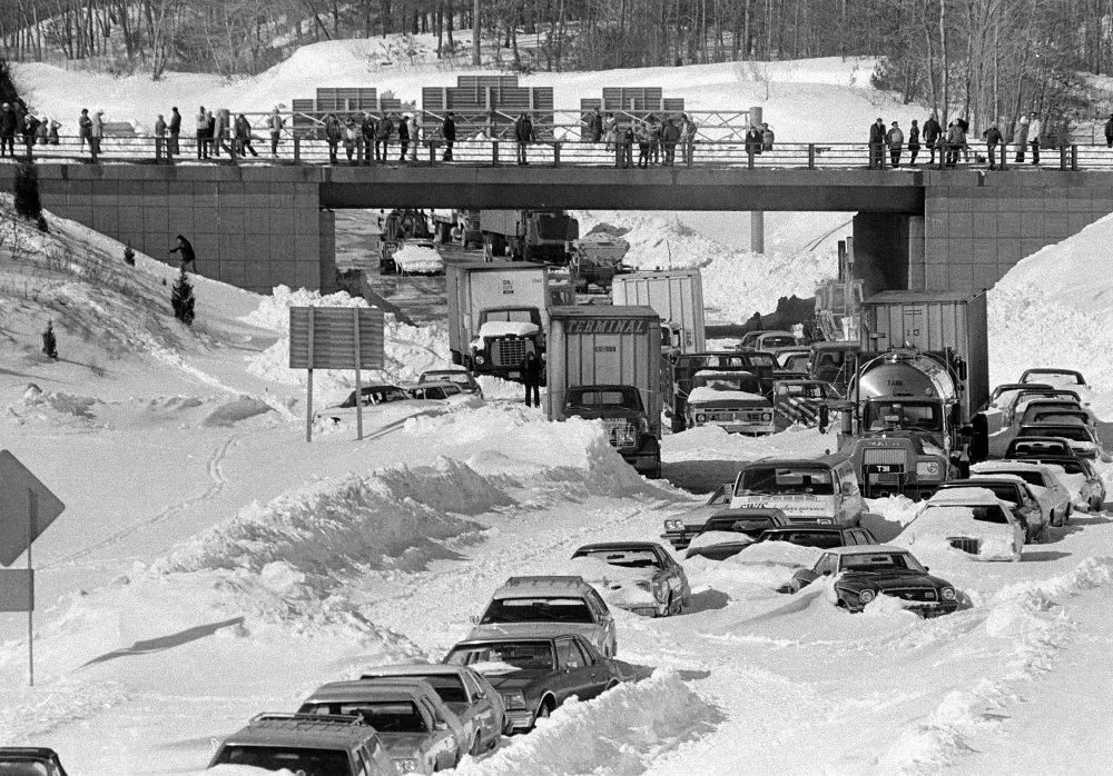 Highway traffic was brought to a stop in the Blizzard of 78